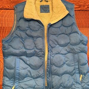 L.L. Bean Blue Vest with light green Interior
